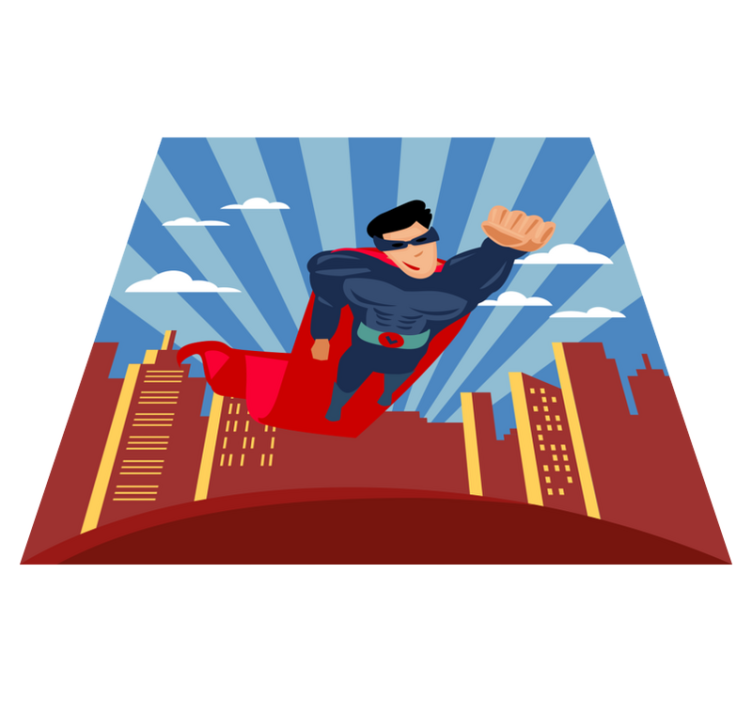 Superhero Flight vinyl rug - TenStickers