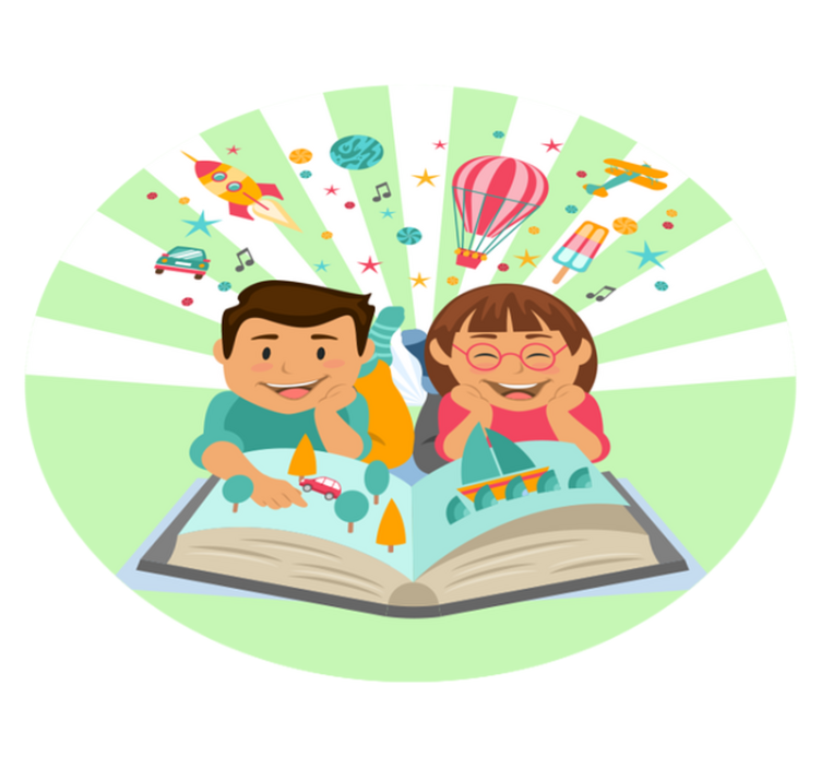 Imaginative Reading kids vinyl rug - TenStickers