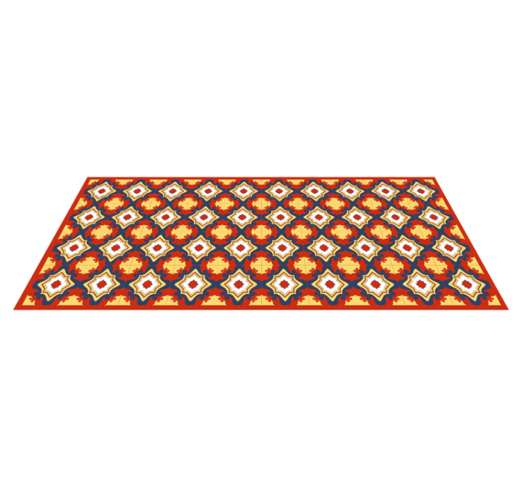 Bright Red tile vinyl rug - TenStickers