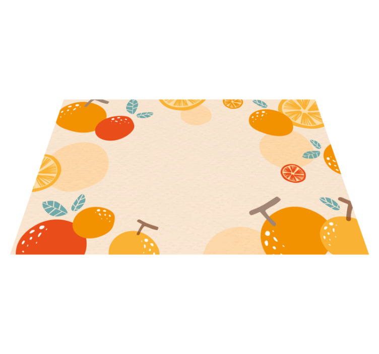Citrus Pattern flower vinyl rug - TenStickers