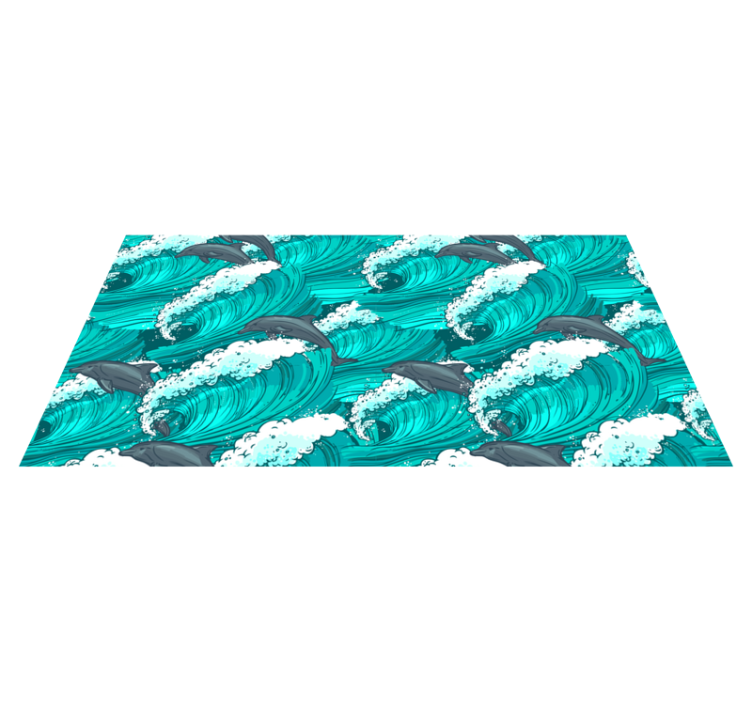 Dolphin in the Ocean animal vinyl rug - TenStickers