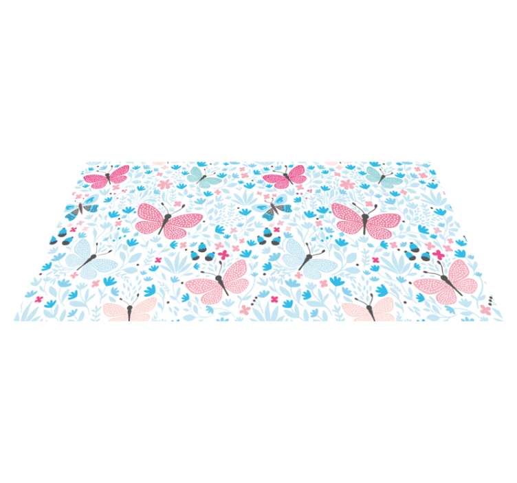 Blue motifs pink colour kids vinyl rug - TenStickers