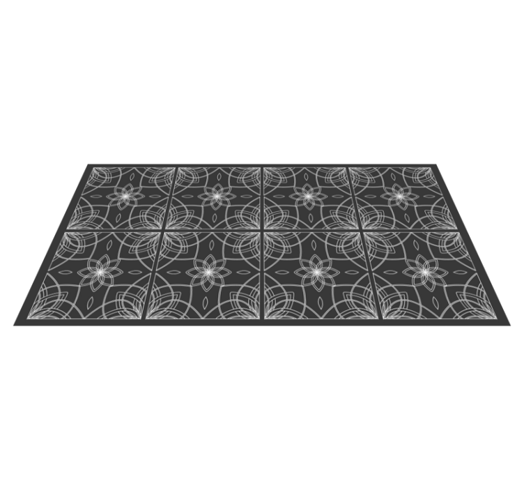 squares tiles design modern rug - TenStickers