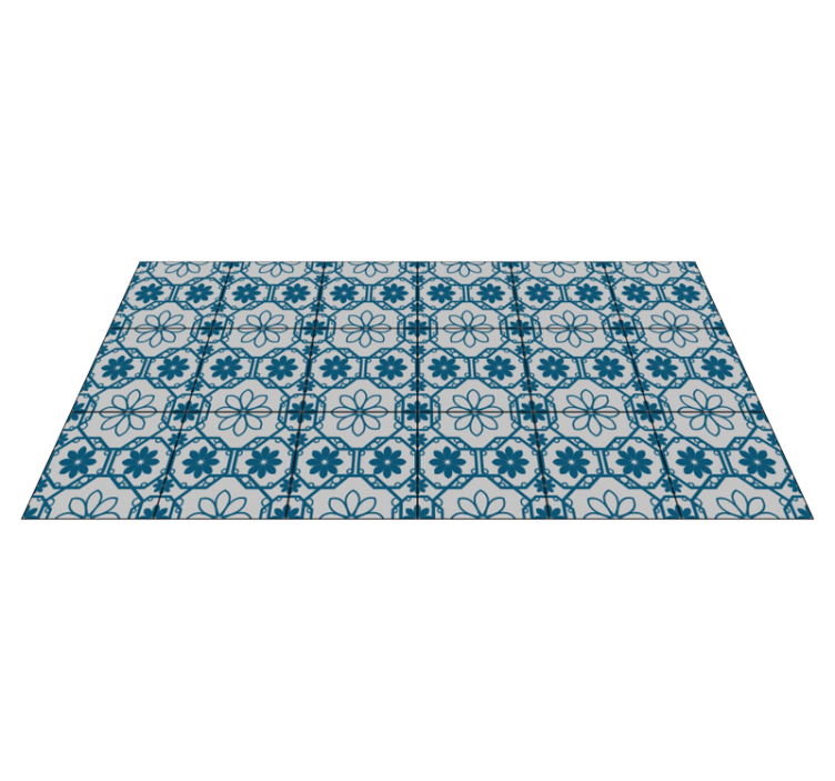 circular ties blue and white  modern rug - TenStickers