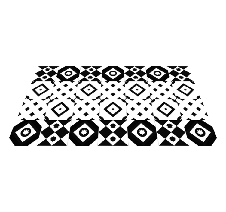Patchwork black and white modern rug - TenStickers