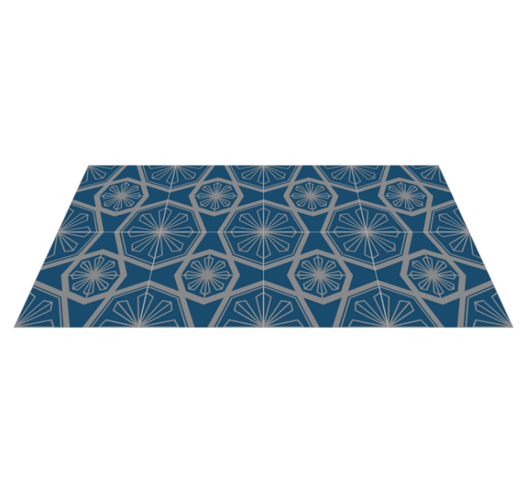 Stunning geometric pattern tile vinyl rug - TenStickers
