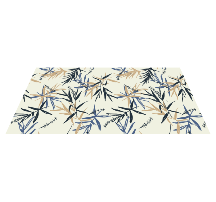 Botanical Bamboo Pattern flower vinyl rug - TenStickers