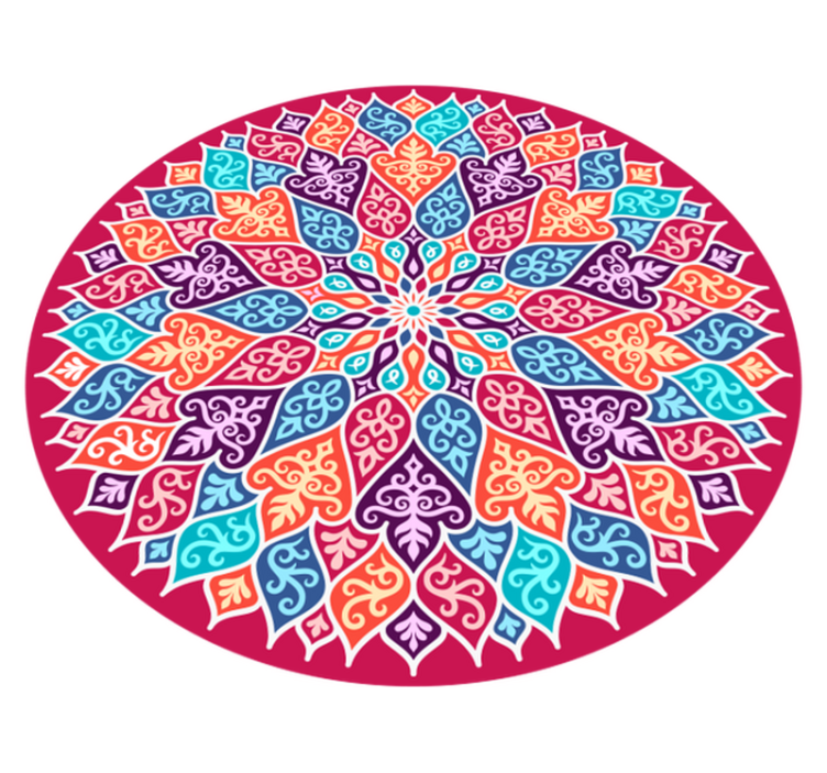 Multicolour mandala mandala vinyl rug - TenStickers
