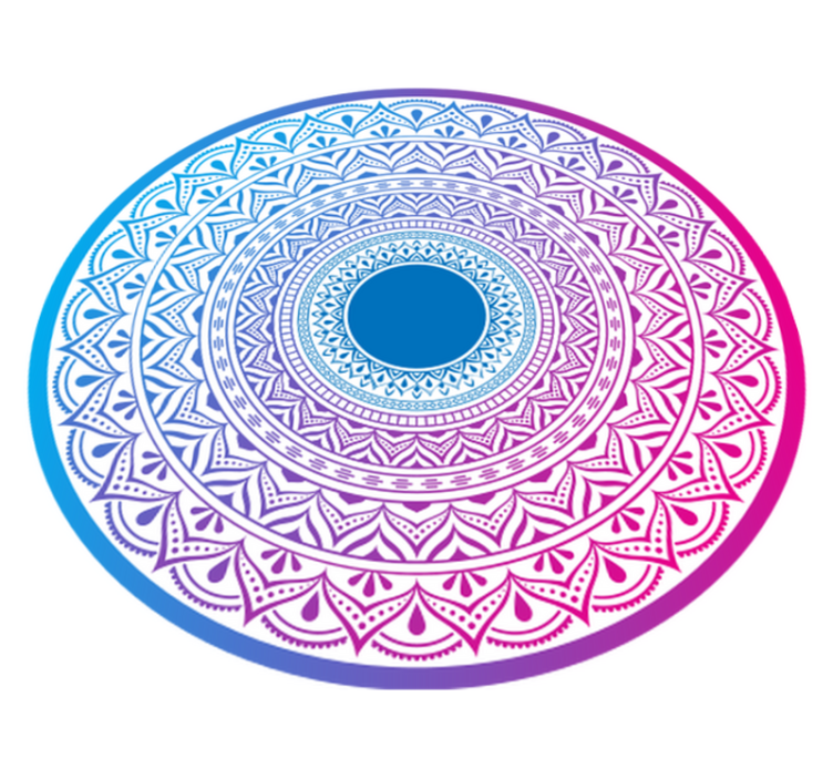 Purple and Blue Circle mandala vinyl rug - TenStickers