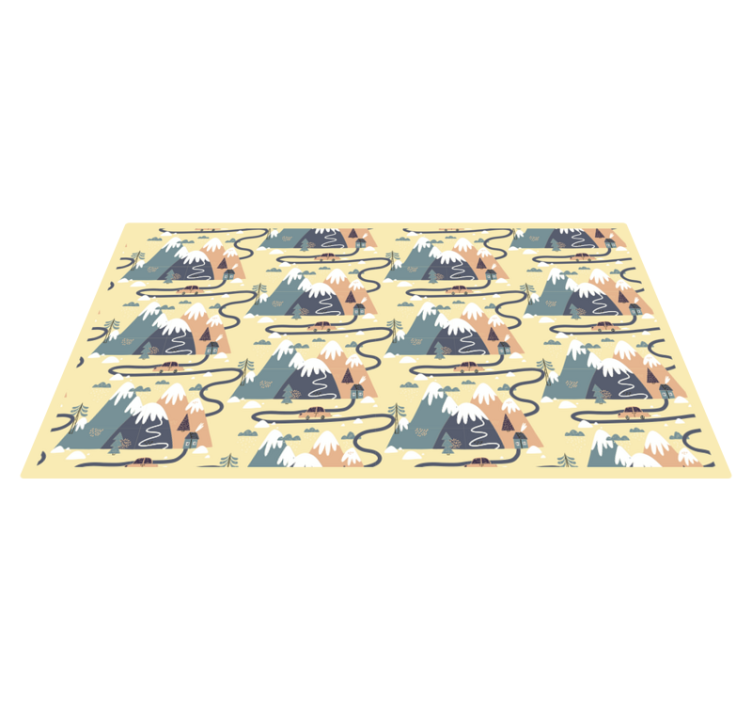 Nordic Mountain Road kids vinyl rug - TenStickers
