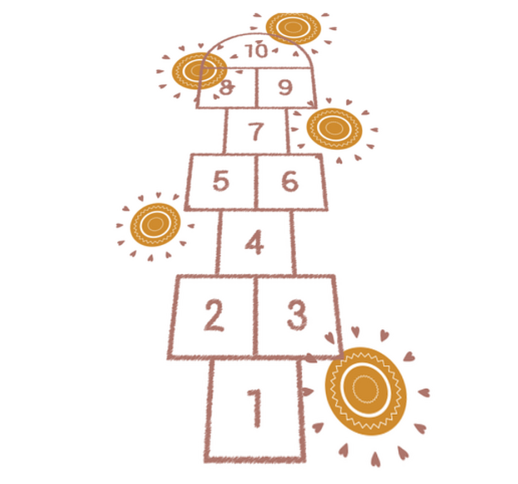 Hopscotch Playground gaming vinyl rug - TenStickers