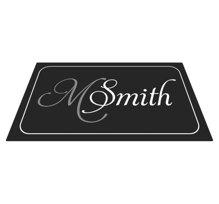 Modern design with initial and name modern rug - TenStickers