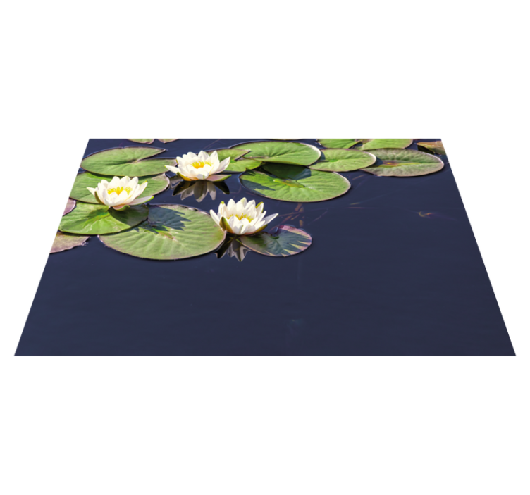 Water Lily Emblem flower vinyl rug - TenStickers