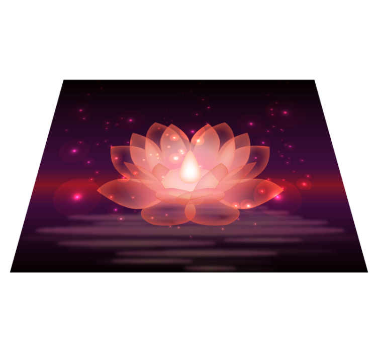 Lotus sparkle floral vinyl rug - TenStickers