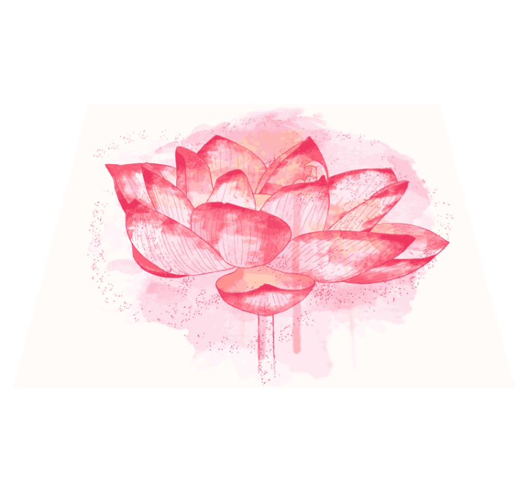 Watercolor Lotus flower vinyl rug - TenStickers