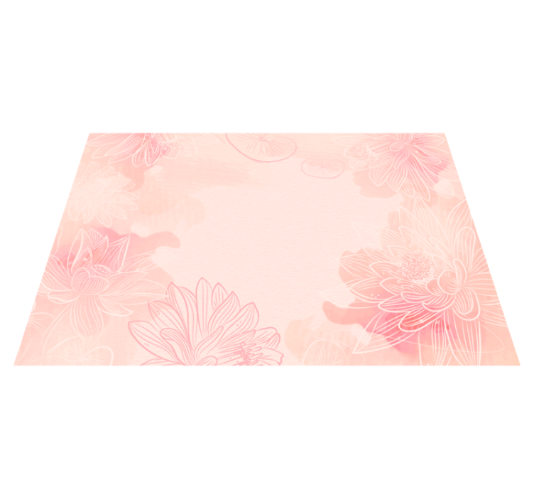 Floral Tranquility flower vinyl rug - TenStickers