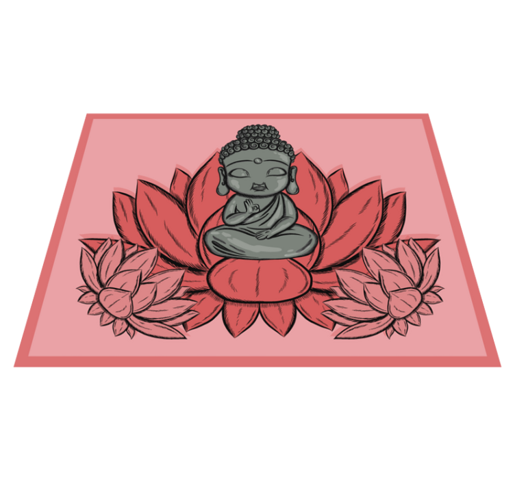 Meditative Buddha Artwork mandala vinyl rug - TenStickers