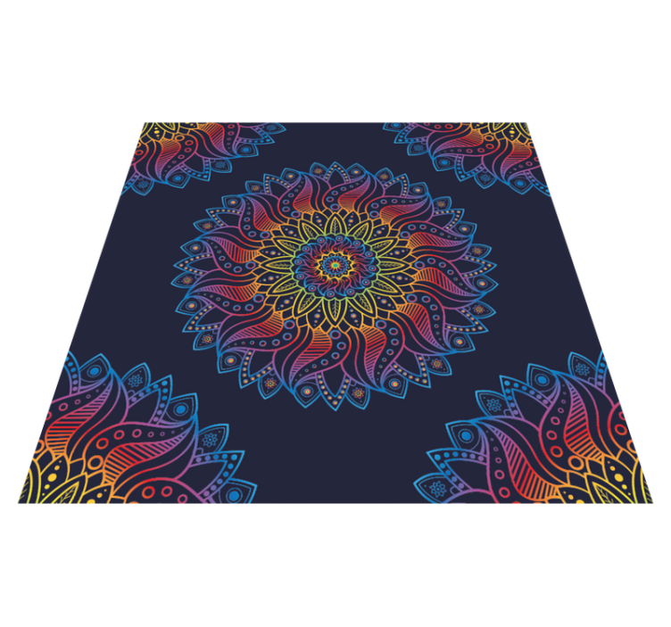 Mandala brightly coloured vinyl rug - TenStickers