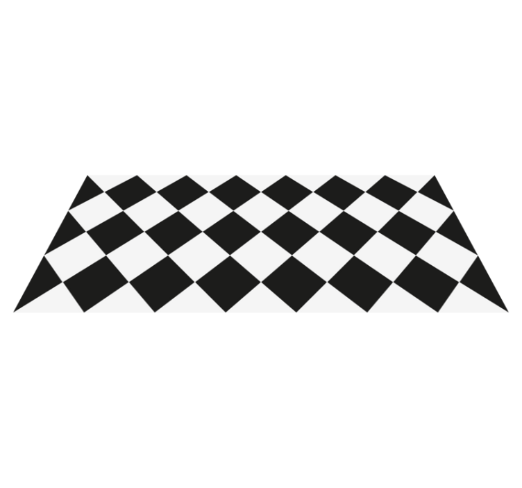 Black and white rhombuses tile carpet - TenStickers