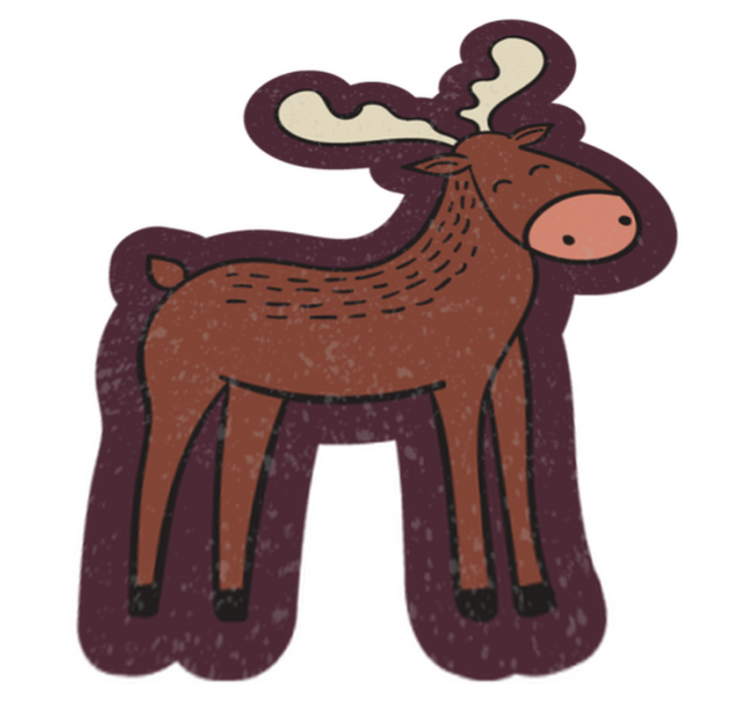 Cartoon Moose animal vinyl rug - TenStickers