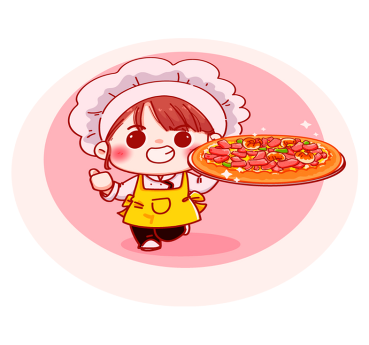 Cheerful Chef Illustration vinyl rug - TenStickers