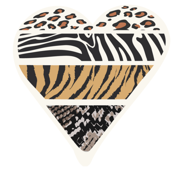 Safari Heart animal print vinyl rug - TenStickers