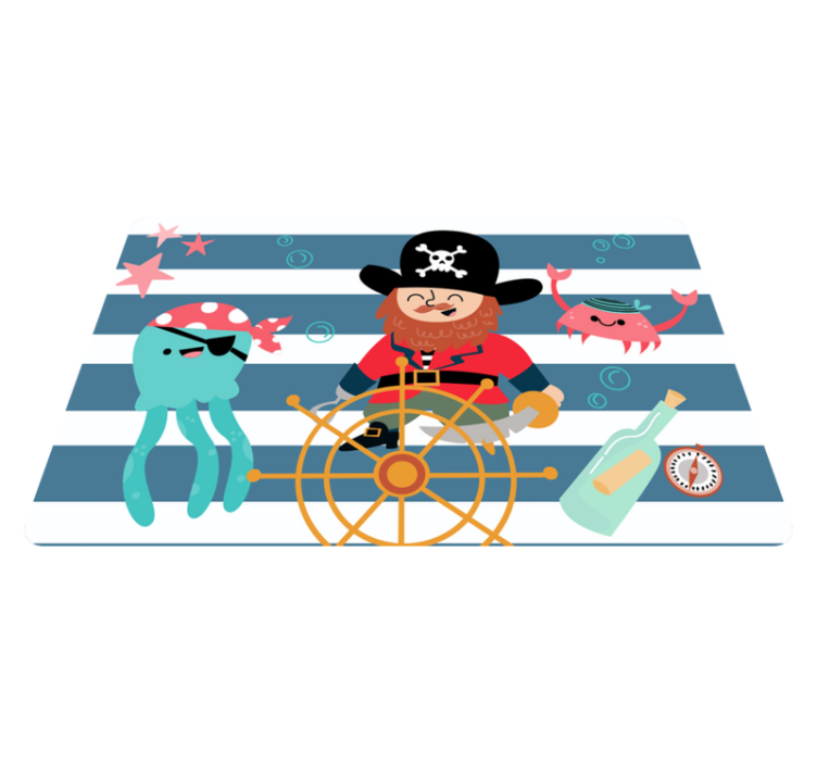 Pirate Adventure kids vinyl rug - TenStickers