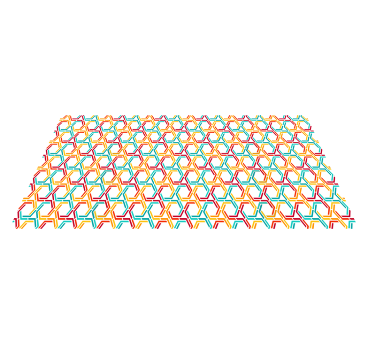 Colourful Hexagon Pattern geometric vinyl rugs - TenStickers