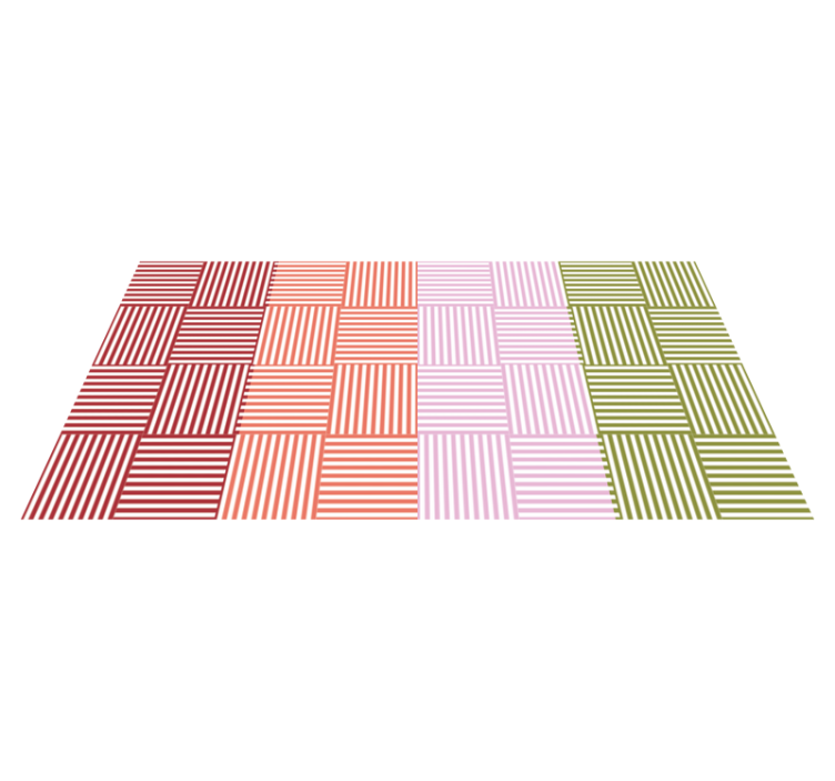 Colourful Striped Squares geometric vinyl rugs - TenStickers