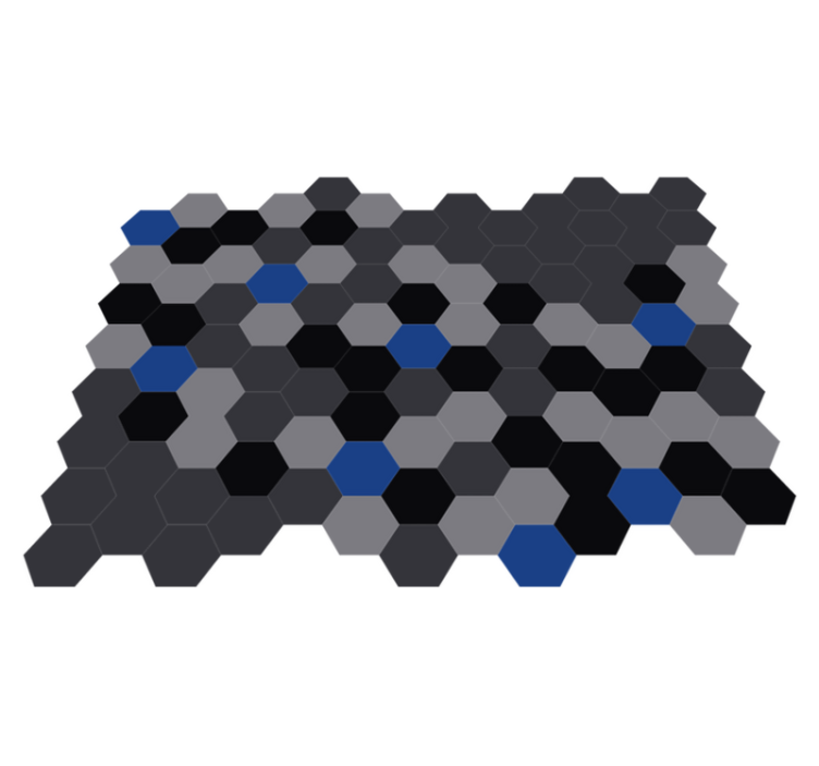Hexagonal Shades geometric vinyl rug - TenStickers