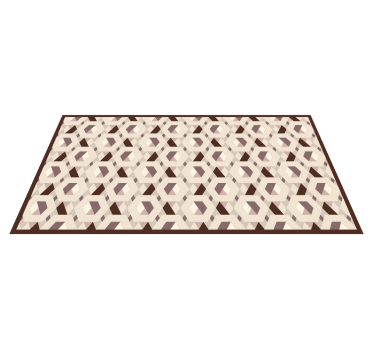 Beige hexagon pattern living room vinyl rug - TenStickers