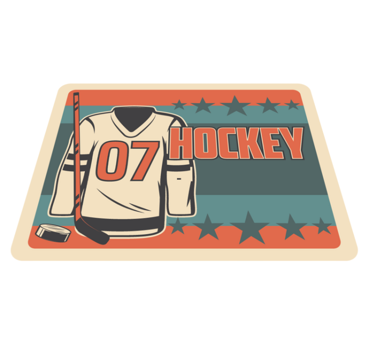 Hockey Themed gaming vinyl rug - TenStickers