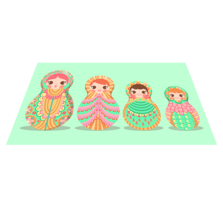 Matryoshka Patterns vinyl rug - TenStickers