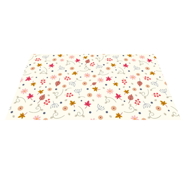 Floral Pattern Accent flower vinyl rug - TenStickers