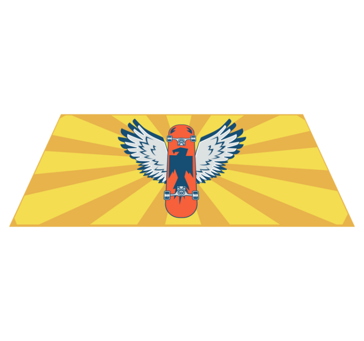 Skateboard Wings Decor vinyl rug - TenStickers