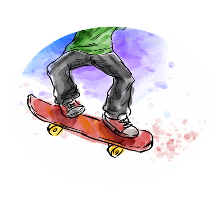 Skateboard Illustration vinyl rug - TenStickers