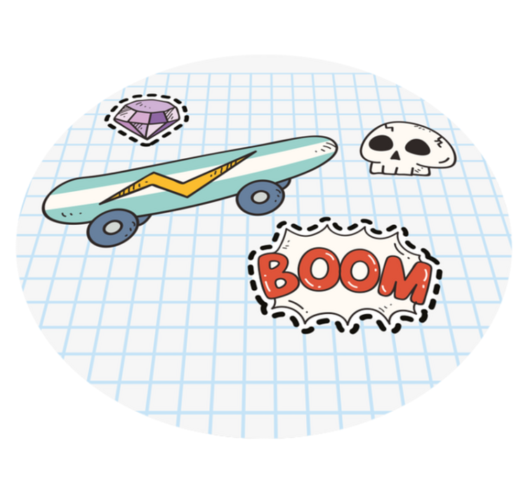 Paper Skateboard teen vinyl rug - TenStickers