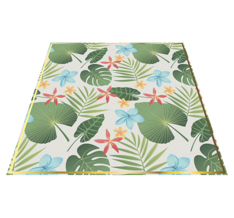 Tropical Floral Design flower vinyl rug - TenStickers