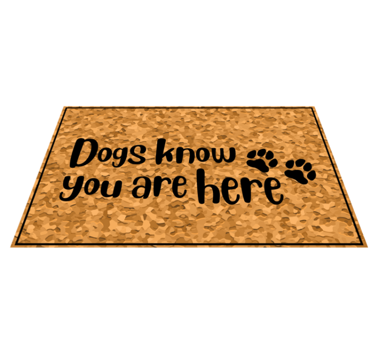 Dogs Welcome Visitors custom vinyl rug - TenStickers