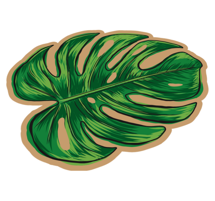Tropical Leaf Shape flower vinyl rug - TenStickers