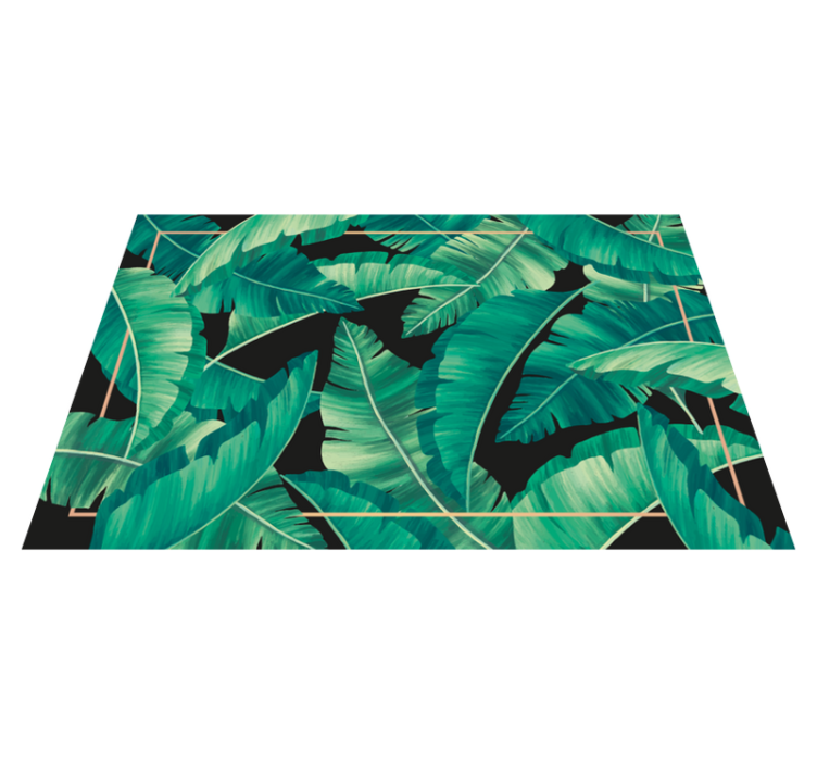 Tropical Leaf Motifs nature vinyl rug - TenStickers