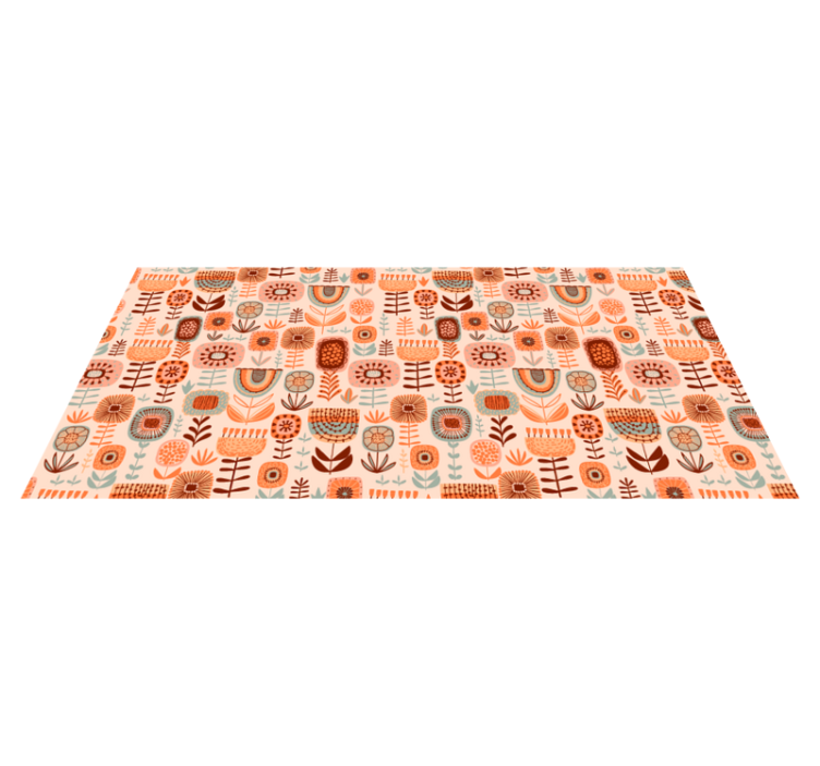 Nordic flora and fauna nordic vinyl rug - TenStickers
