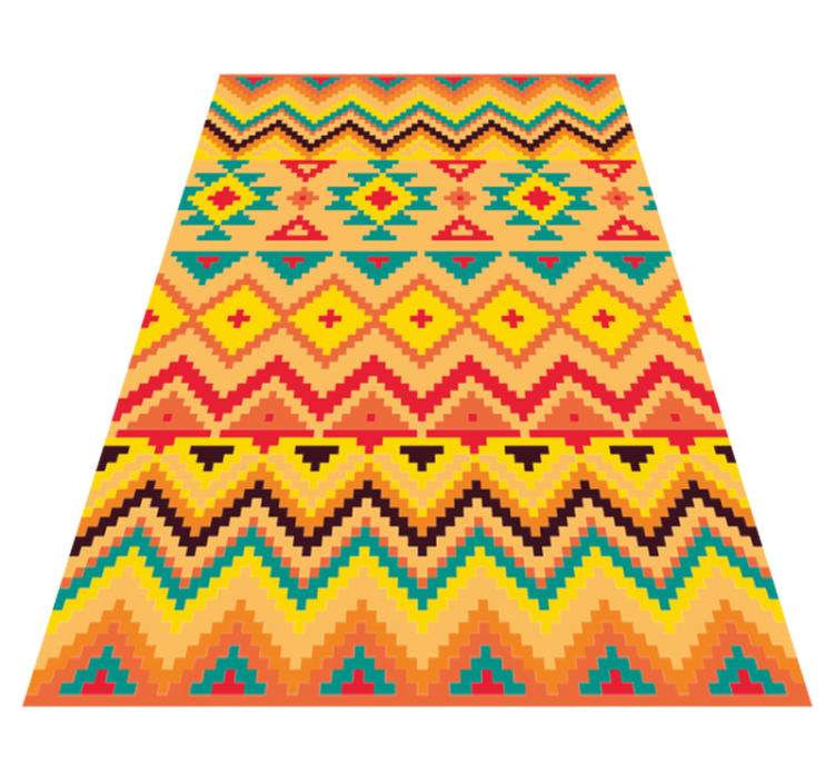Tribal orange stripes carpet - TenStickers