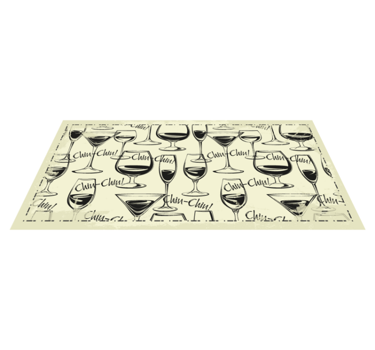 Cheers wine glasses kitchen vinyl rug - TenStickers