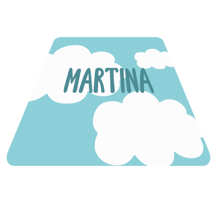 Classic clouds with name vinyl rug - TenStickers