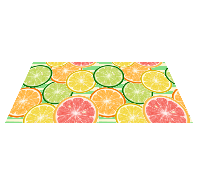 Citrus fruits pattern kitchen floor tiles - TenStickers