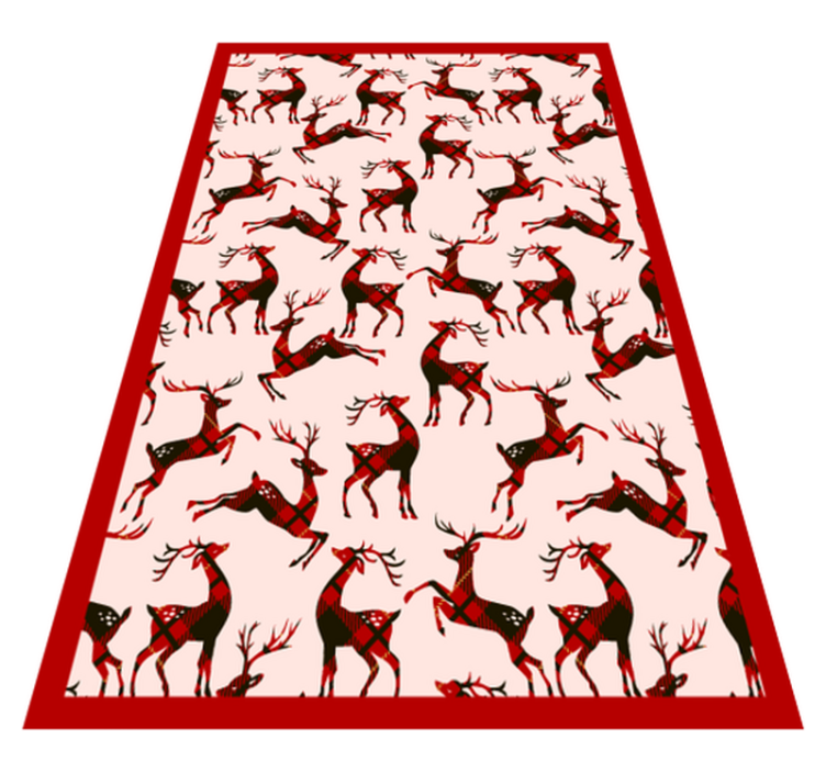 Reindeer red pattern christmas vinyl rug - TenStickers