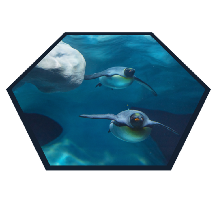 Penguin swimming scene animal vinyl rug - TenStickers