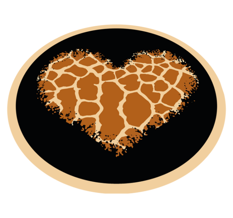 Heart giraffe design animal print vinyl rug - TenStickers