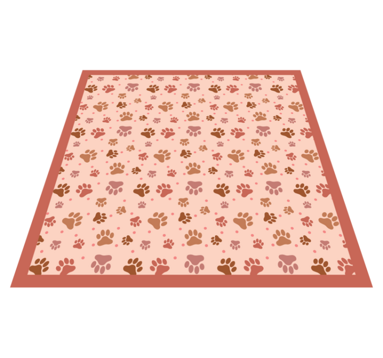 Paw Prints Pattern animal print vinyl rug - TenStickers